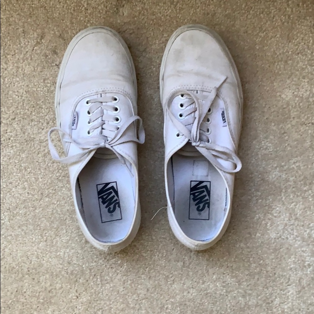 White lace up vans